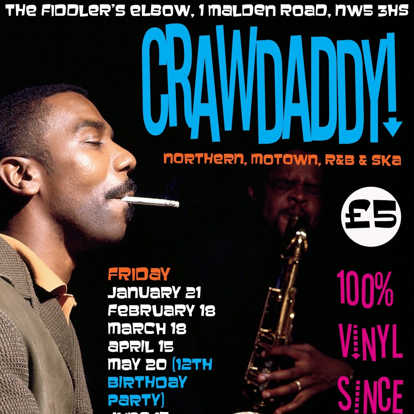 CRAWDADDY!: T-Shirt Inspired by The Crawdaddy Club Since 1985 (3 Colours) (