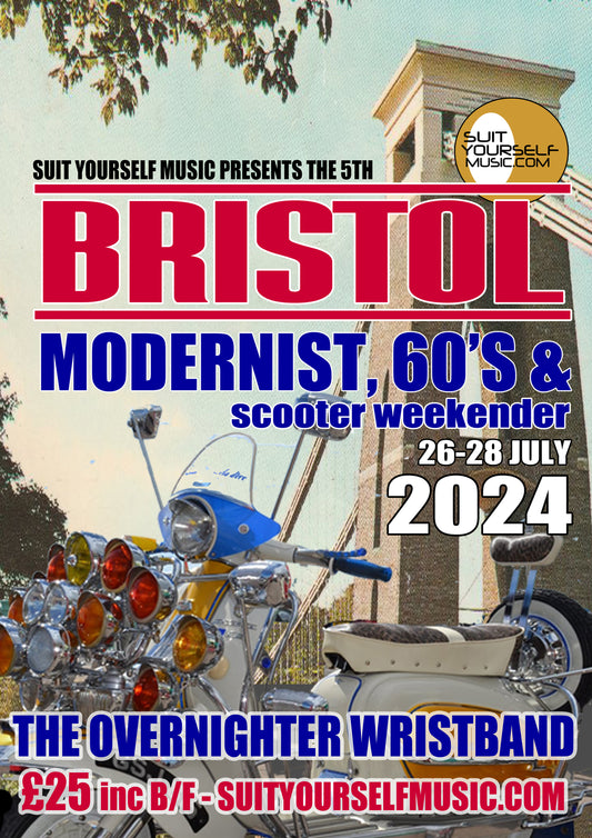 Bristol Modernist Weekender 2024 OVERNIGHTER wristband.